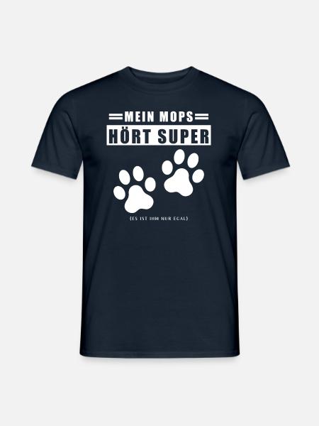 Mops Leben - Männer T-Shirt - Navy