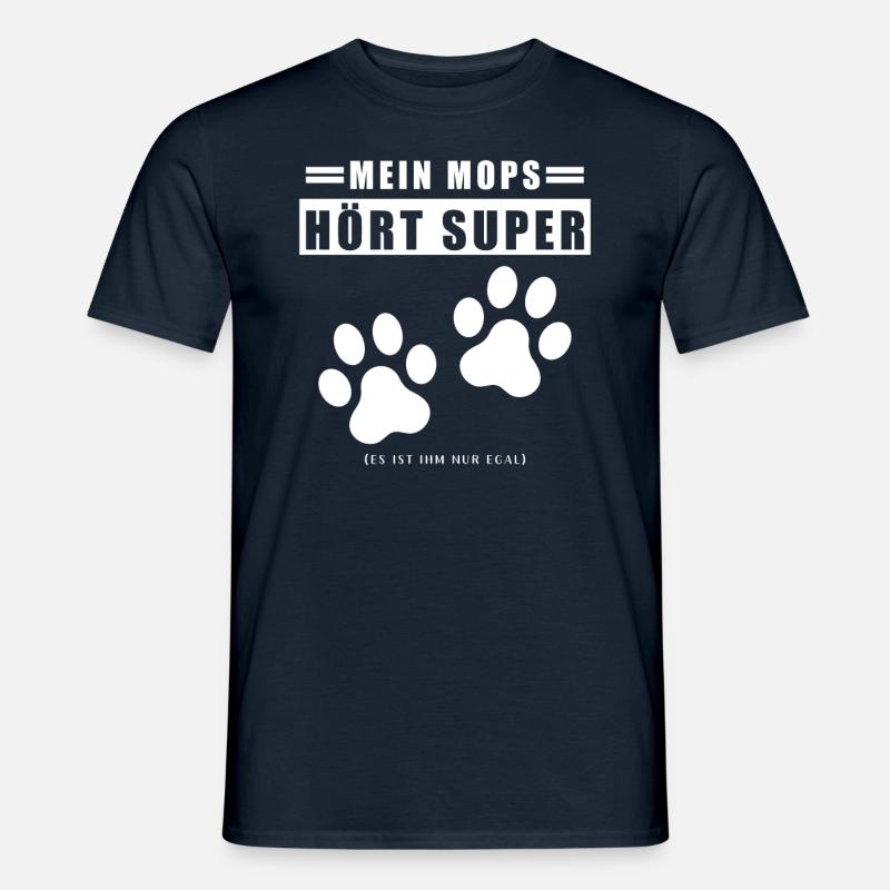 Mops Leben - Männer T-Shirt - Navy