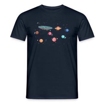 Flat Earth Society - T-shirt homme - marine - Devant - AI Model Male 178 light (178cm)