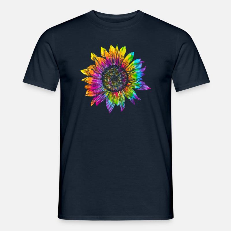 Solsikke hippie - T-shirt herr - marinblå