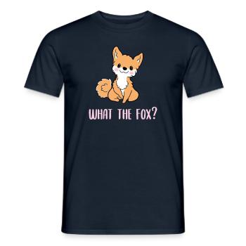 What the fox - Männer T-Shirt - Navy - Vorne - AI Model Male 178 light (178cm)