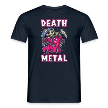 Death Metal Einhorn - Männer T-Shirt - Navy - Vorne - AI Model Male 178 light (178cm)