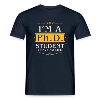 Ph.D. Student - T-shirt homme - marine - Devant - AI Model Male 178 light (178cm)