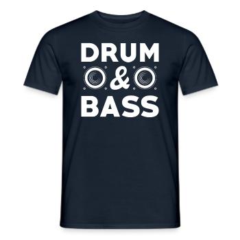 Drum Bass - T-shirt homme - marine - Devant - AI Model Male 178 light (178cm)