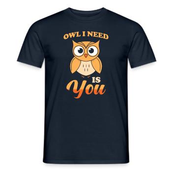 Jeu de mots des hiboux - T-shirt homme - marine - Devant - AI Model Male 178 light (178cm)