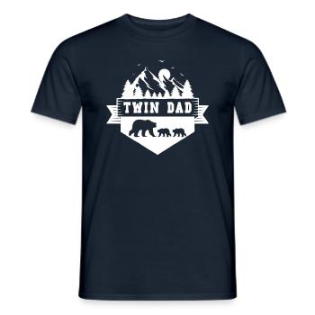 Papa de jumeaux - T-shirt homme - marine - Devant - AI Model Male 178 light (178cm)
