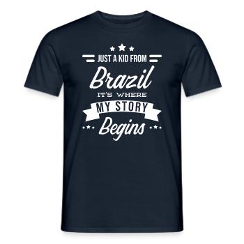 Brasilien - Männer T-Shirt - Navy - Vorne - AI Model Male 178 light (178cm)