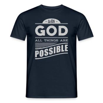 Chrétiens Don Chrétien Dieu - T-shirt homme - marine - Devant - AI Model Male 178 light (178cm)