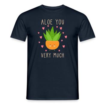 Aloe vera saying funny aloe very much - Men's T-Shirt - navy - Front - AI Model Male 178 light (178cm)