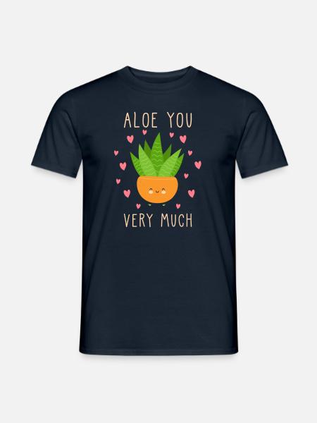 Aloe Vera Spruch lustig Aloe very much - Männer T-Shirt - Navy