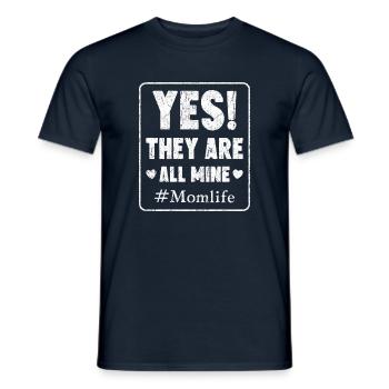 Mama große Familie viele Kinder Momlife - Männer T-Shirt - Navy - Vorne - AI Model Male 178 light (178cm)