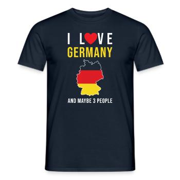 I love Germany German flag - Men's T-Shirt - navy - Front - AI Model Male 178 light (178cm)