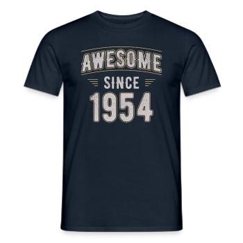 Awsome since 1954 Jahrgang Geburtstag - Männer T-Shirt - Navy - Vorne - AI Model Male 178 light (178cm)