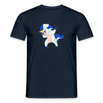 Finnland Flagge Dabbing Einhorn - Männer T-Shirt - Navy - Vorne - AI Model Male 178 light (178cm)