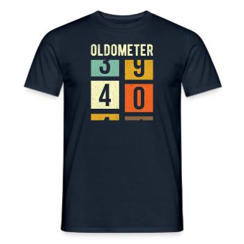 Oldometer 40th Birthday Gift - Men's T-Shirt - navy - Front - AI Model Male 178 light (178cm)
