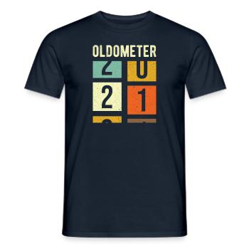 Oldometer 21st Birthday Gift - Men's T-Shirt - navy - Front - AI Model Male 178 light (178cm)