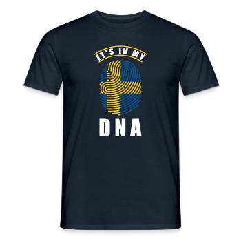 Schweden DNA schwedische Flagge - Männer T-Shirt - Navy - Vorne - AI Model Male 178 light (178cm)