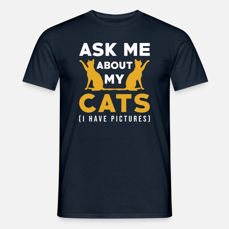 Katzen Geschenk Katzen Spruch - Männer T-Shirt - Navy