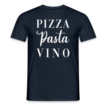 Pizza Pasta Vino - T-shirt homme - marine - Devant - AI Model Male 178 light (178cm)