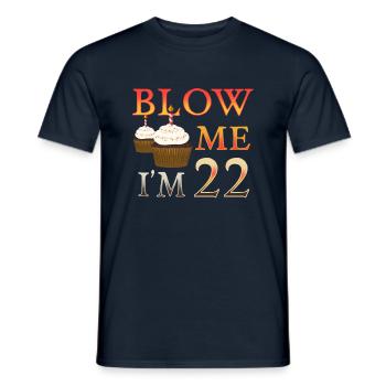 22e anniversaire disant cadeau d'anniversaire drôle - T-shirt homme - marine - Devant - AI Model Male 178 light (178cm)