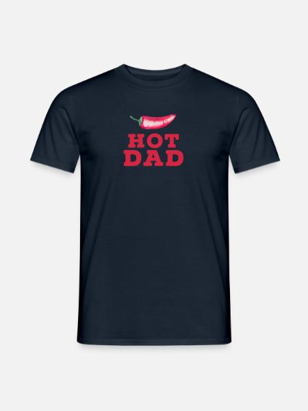 Hot Dad Chilli Spruch für Väter - Männer T-Shirt - Navy