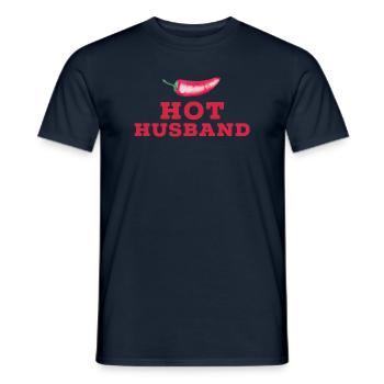 Hot Husband Chilli saying for fathers - Men's T-Shirt - navy - Front - AI Model Male 178 light (178cm)