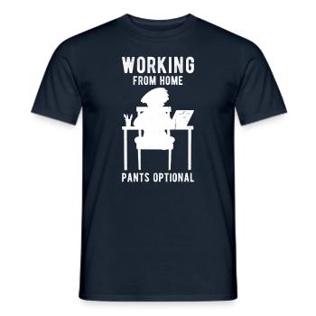 À la maison, le sort de travail drôle - T-shirt homme - marine - Devant - AI Model Male 178 light (178cm)