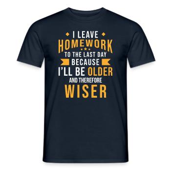 Devoirs - T-shirt homme - marine - Devant - AI Model Male 178 light (178cm)