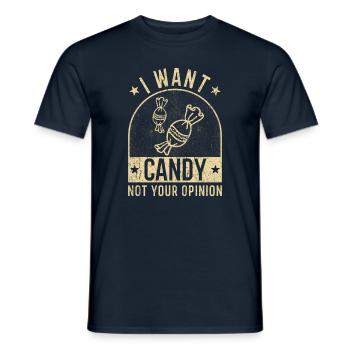 I want Candy - T-shirt homme - marine - Devant - AI Model Male 178 light (178cm)