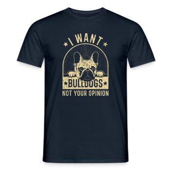 Bulldog Buldogs Bulldogs sort drôle - T-shirt homme - marine - Devant - AI Model Male 178 light (178cm)