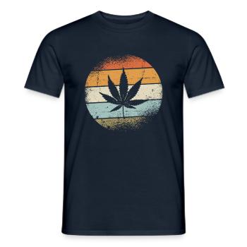 Cannabis Retro - T-shirt homme - marine - Devant - AI Model Male 178 light (178cm)