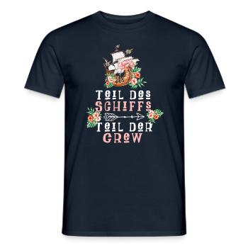 Teil des Schiffs Teil der Crew - Männer T-Shirt - Navy - Vorne - AI Model Male 178 light (178cm)