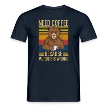 Coffee saying funny - Men's T-Shirt - navy - Front - AI Model Male 178 light (178cm)