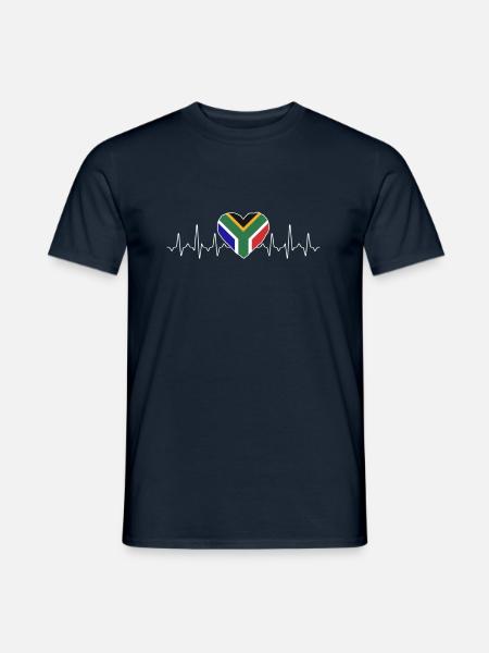 Südafrika Heartbeat Flagge - Männer T-Shirt - Navy