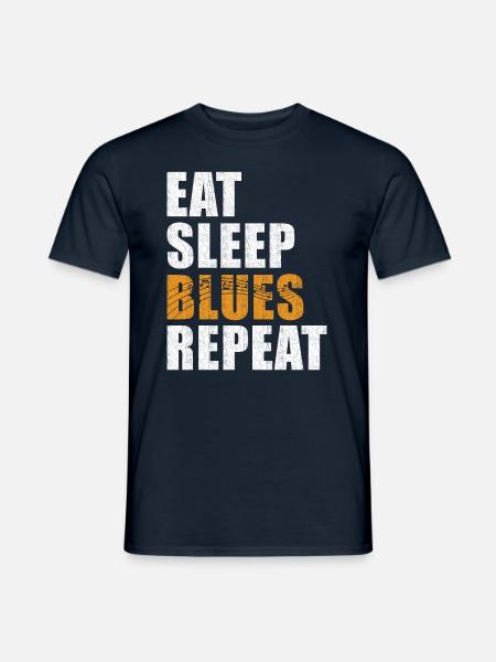 Blues Eat Sleep Blues Repeat - Männer T-Shirt - Navy
