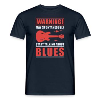 Blues - Männer T-Shirt - Navy - Vorne - AI Model Male 178 light (178cm)