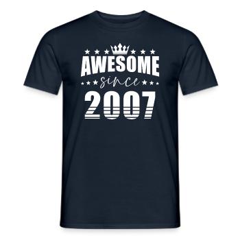 Geburstag Spruch Geboren 2007 - Männer T-Shirt - Navy - Vorne - AI Model Male 178 light (178cm)