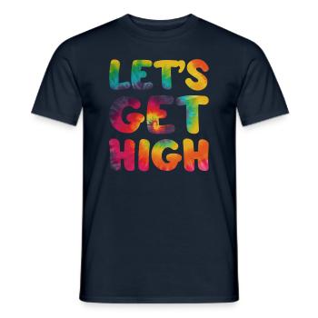 Hippie saying Lets goes high - Men's T-Shirt - navy - Front - AI Model Male 178 light (178cm)