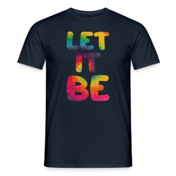 Hippie saying Let it be - Men's T-Shirt - navy - Front - AI Model Male 178 light (178cm)