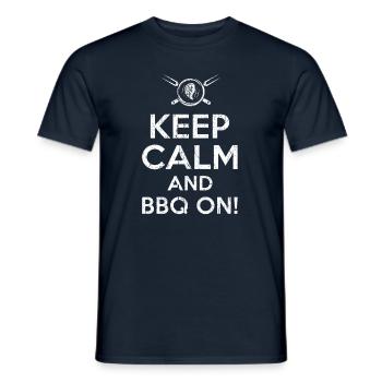 Keep calm BBQ - Männer T-Shirt - Navy - Vorne - AI Model Male 178 light (178cm)