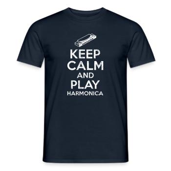 Blues cadeau - T-shirt homme - marine - Devant - AI Model Male 178 light (178cm)