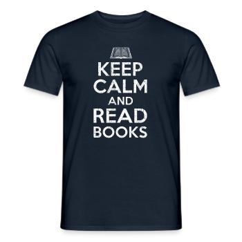 Keep calm read books - T-shirt homme - marine - Devant - AI Model Male 178 light (178cm)