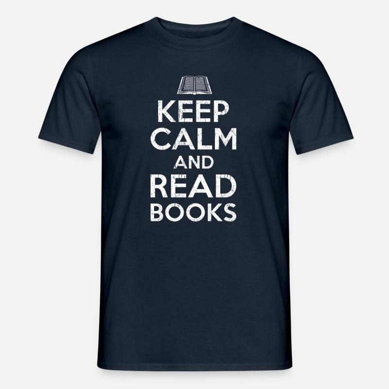 Keep calm read books - Männer T-Shirt - Navy