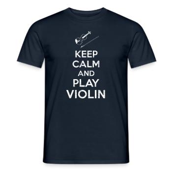 Geige - Männer T-Shirt - Navy - Vorne - AI Model Male 178 light (178cm)