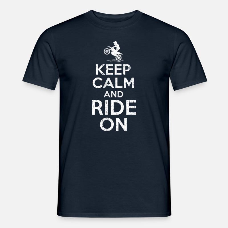 Keep calm Motocross - Männer T-Shirt - Navy