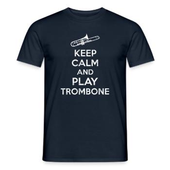 Posaune - Männer T-Shirt - Navy - Vorne - AI Model Male 178 light (178cm)