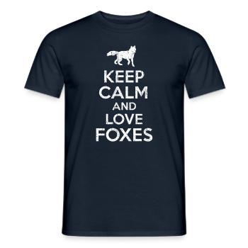 Fox saying Keep calm - Men's T-Shirt - navy - Front - AI Model Male 178 light (178cm)