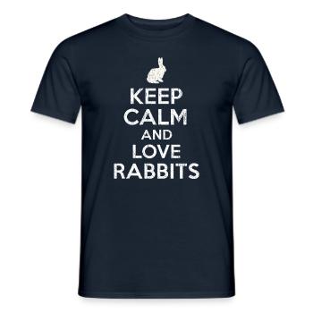 Keep Calm love Rabbits - Männer T-Shirt - Navy - Vorne - AI Model Male 178 light (178cm)
