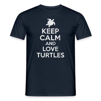 Turtle - Keep calm Turtle - Men's T-Shirt - navy - Front - AI Model Male 178 light (178cm)