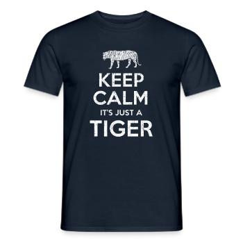 Keep Calm Tiger - Männer T-Shirt - Navy - Vorne - AI Model Male 178 light (178cm)